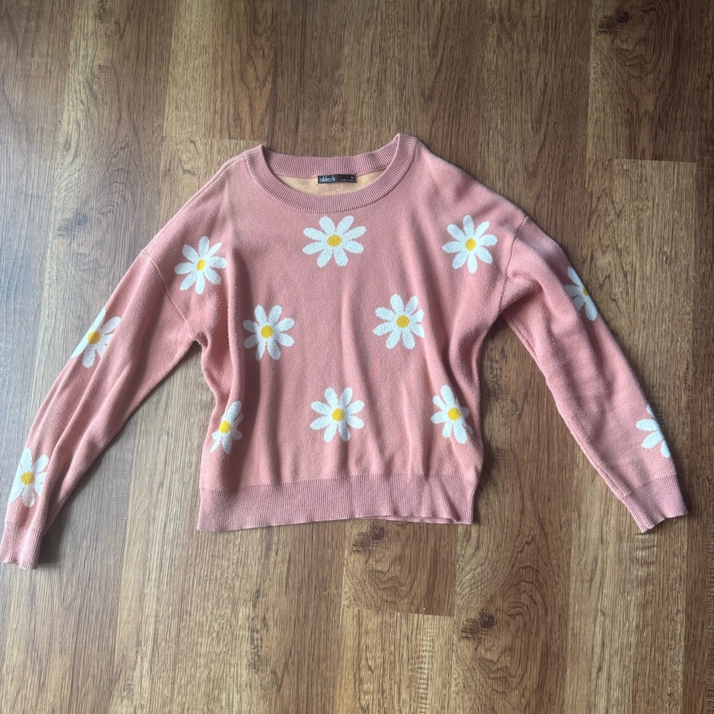 Pink Flower Sweater